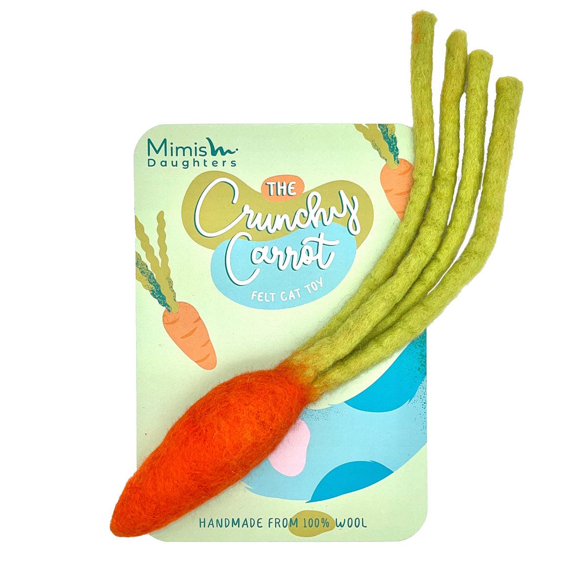 Mimis Daughters The Crunchy Carrot Felt Cat Toy