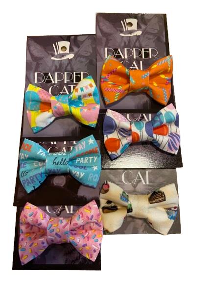 TacoCat Creations Dapper Cat Bow Tie, Celebrations, Assorted, Small