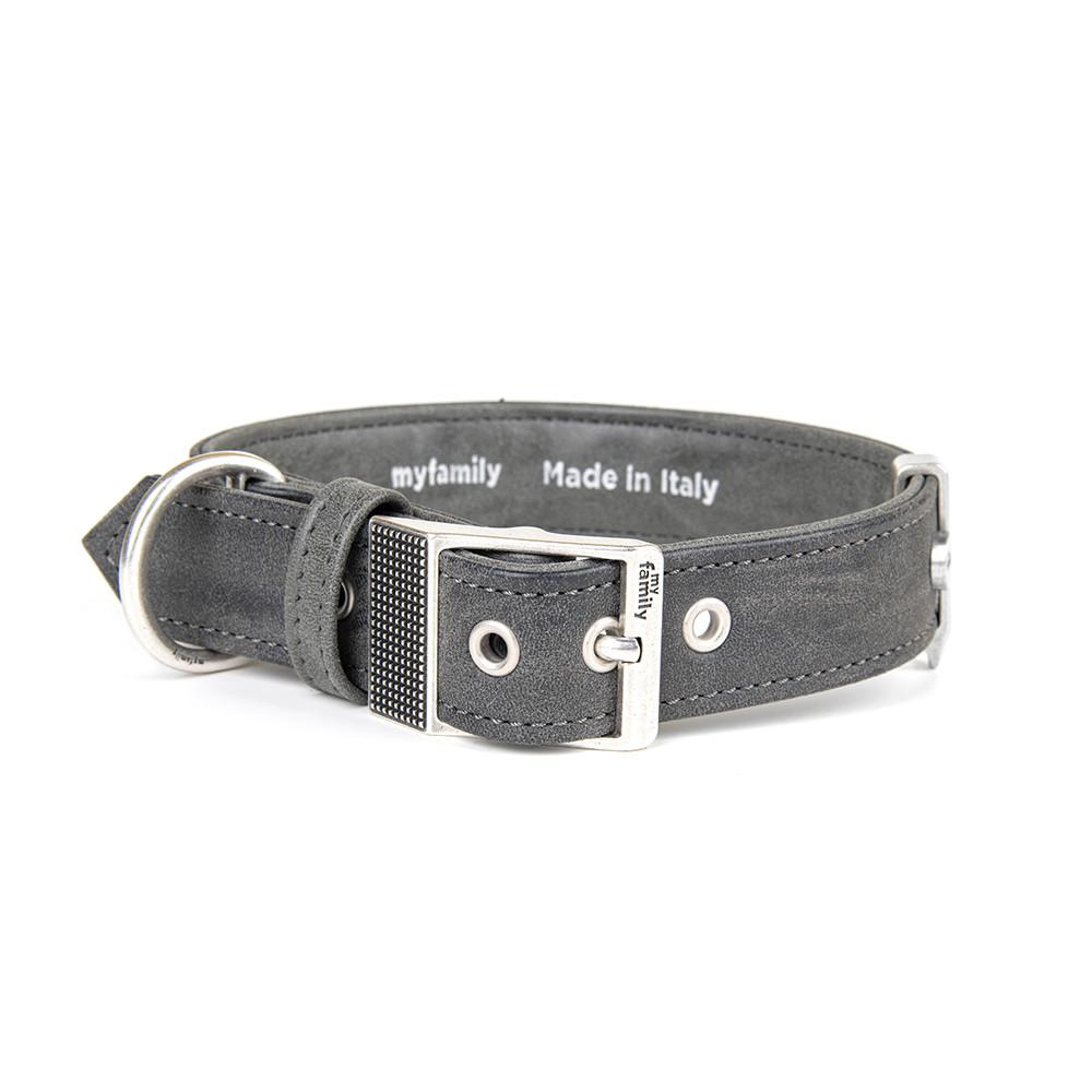 MyFamily Royal Dog Collar, Grey, X-Small