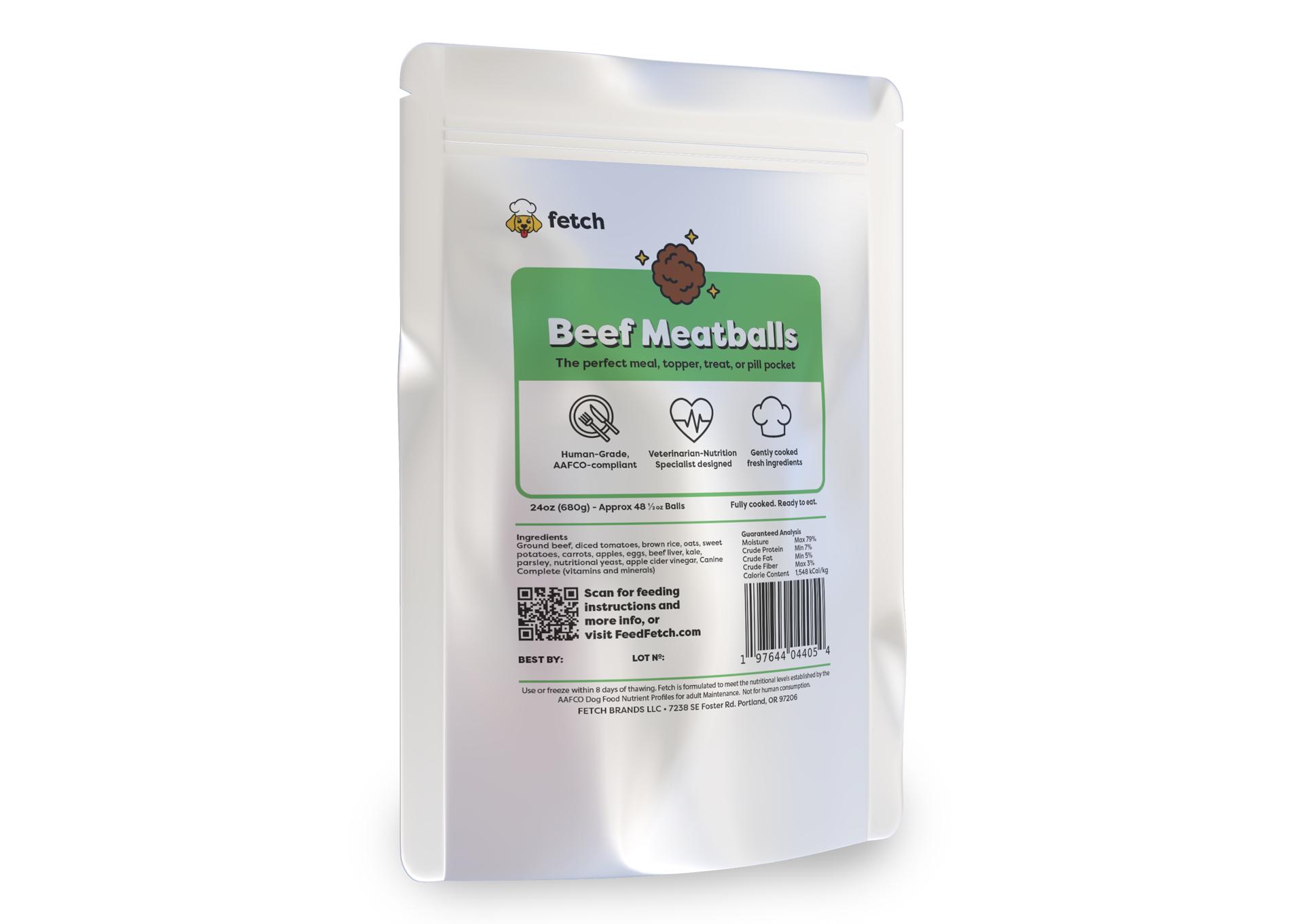 Fetch Beef Meatballs Frozen Dog Food