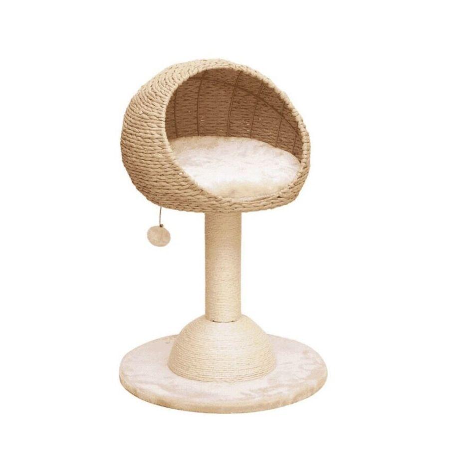 PetPals Lookout 2-Level Cat Tree, Beige/Cream, 29-in