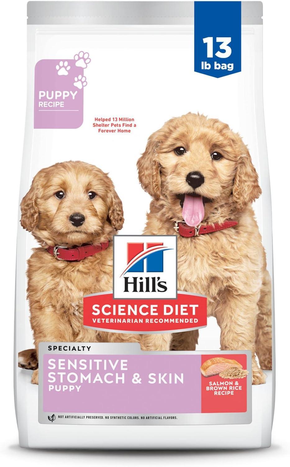 Hill's Science Diet Sensitive Stomach & Skin Puppy Salmon & Brown Rice Dry Dog Food, 13-lb