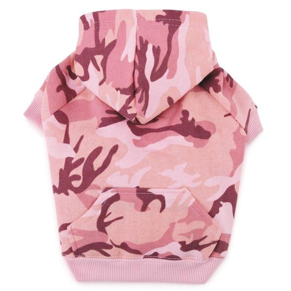 Casual Canine Camo Dog Hoodie, Pink, X-Large