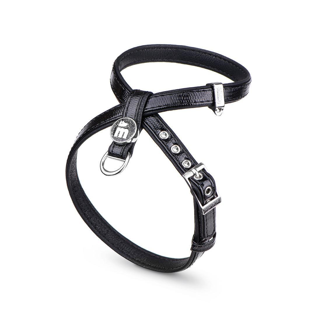 MyFamily Saint Tropez X-Harness in Synthetic Fiber for Dogs, Black
