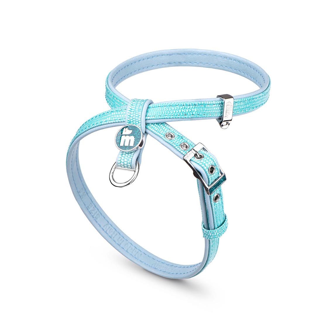 MyFamily Saint Tropez X-Harness in Synthetic Fiber for Dogs, Turquoise, Small