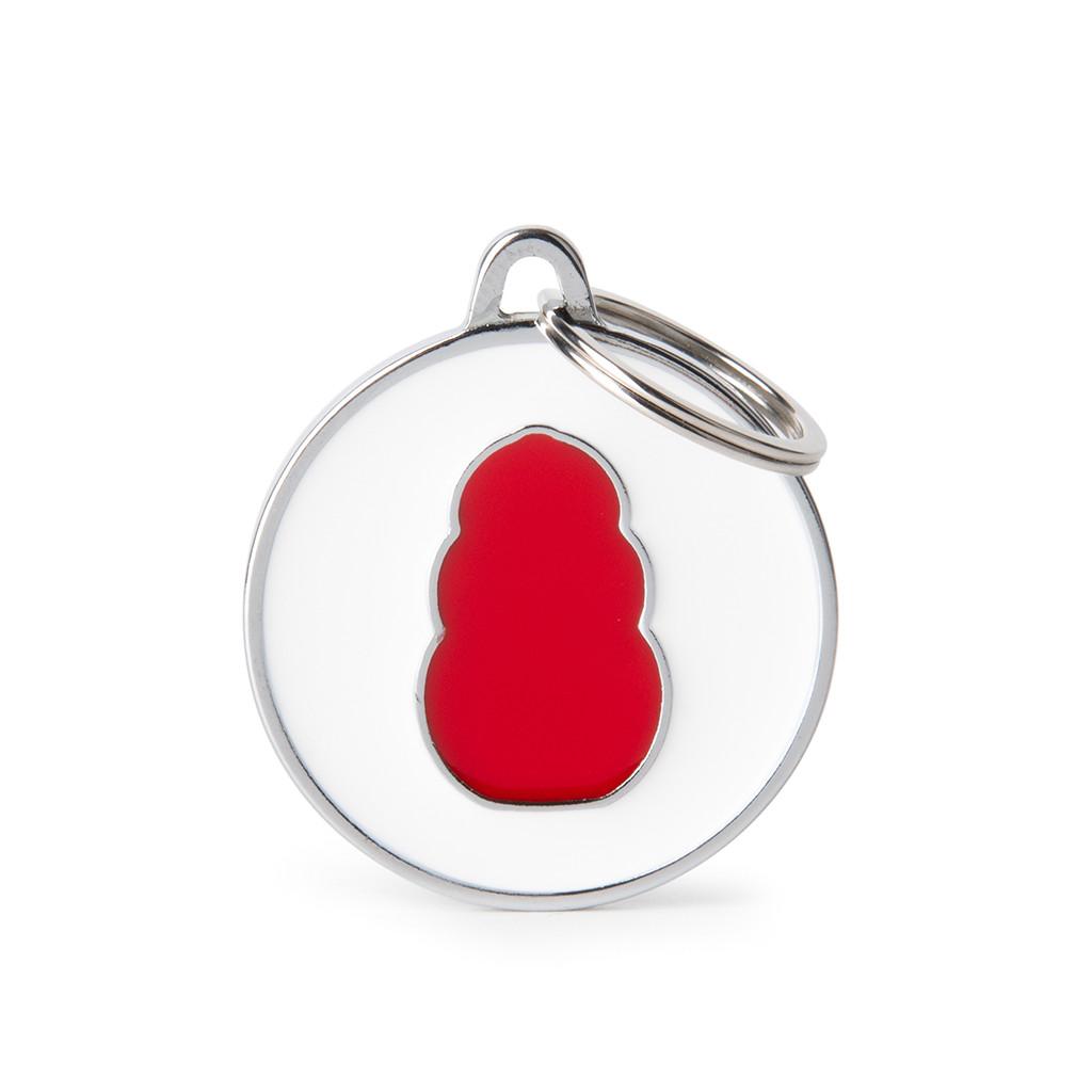 MyFamily Charms KONG Round Pet ID Tag, White, Medium