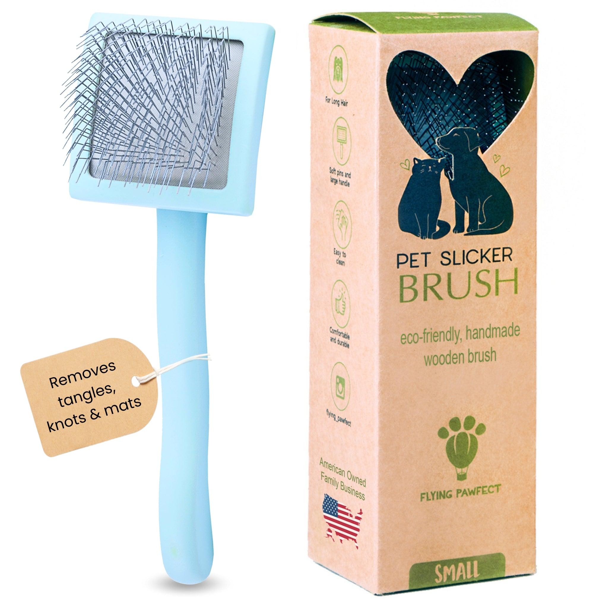 Flying Pawfect Slicker Dog & Cat Brush, Baby Blue