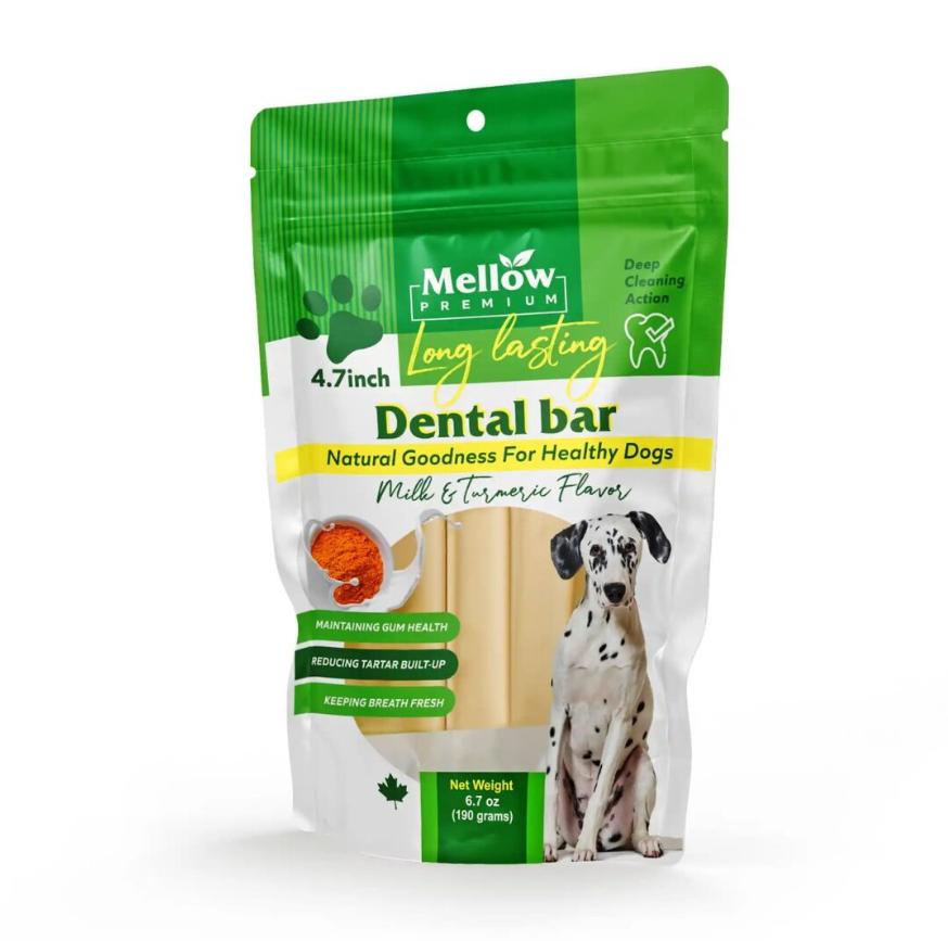 Mellow Premium Dental Bar Milk & Tumeric Dog Treats