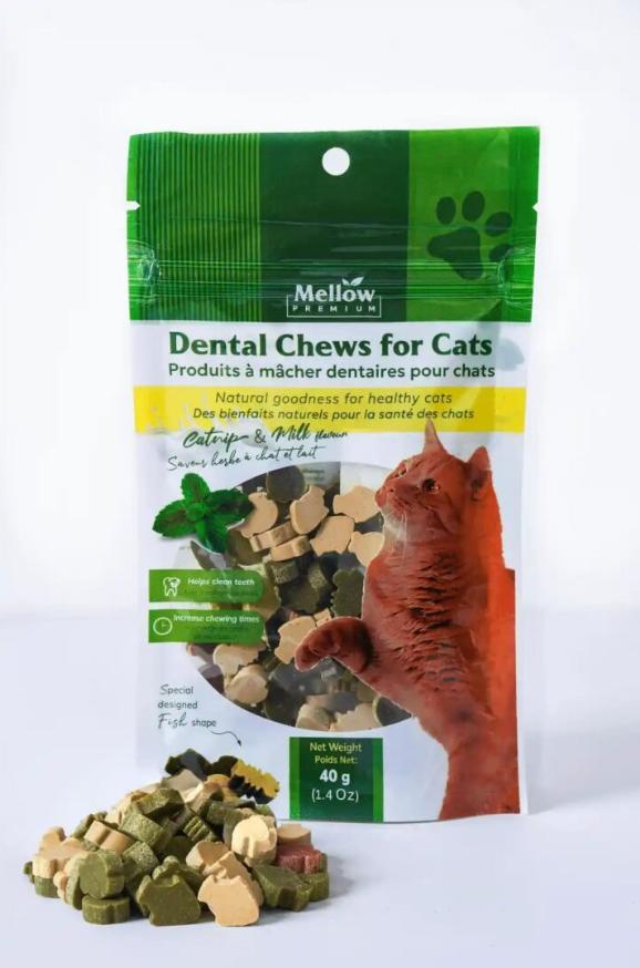 Mellow Premium Dental Chews Catnip & Milk Cat Treats