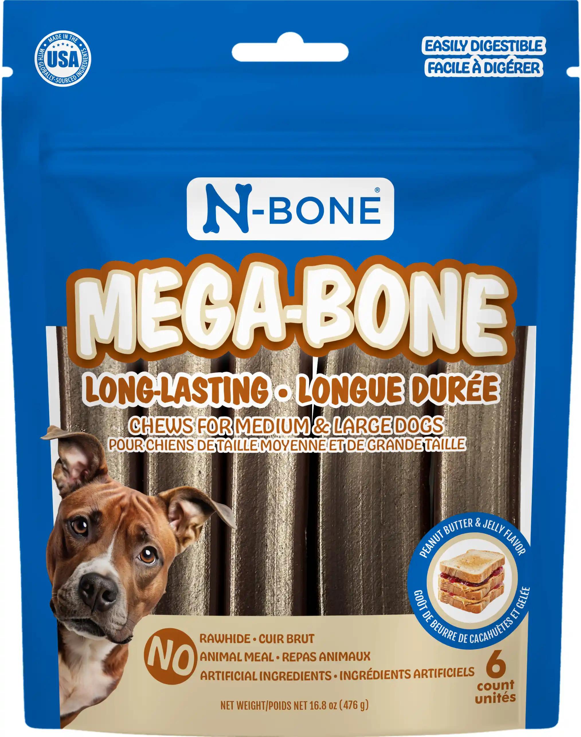 N-Bone Mega-Bone Peanut Butter & Jelly Dog Treats, 16.8-oz