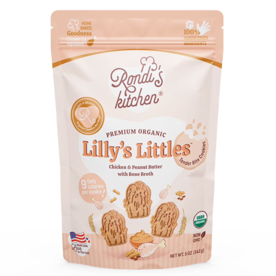 Rondi's Kitchen Lilly's Littles Organic Chicken & Peanut Butter with Bone Broth Dog Treats, 5-oz