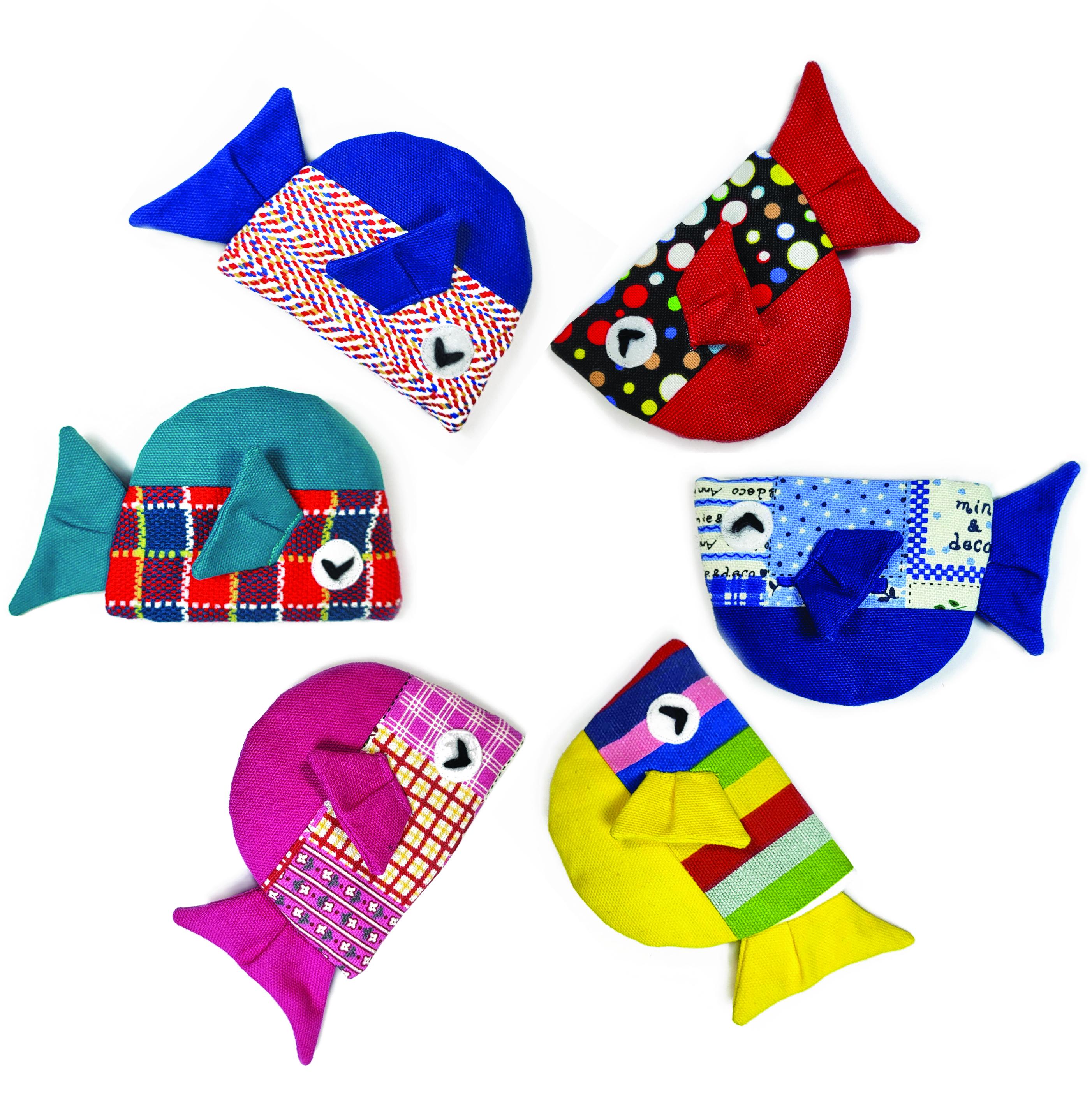 Goli Design Puff-Fish Catnip Cat Toy, Assorted Colors, 6-in