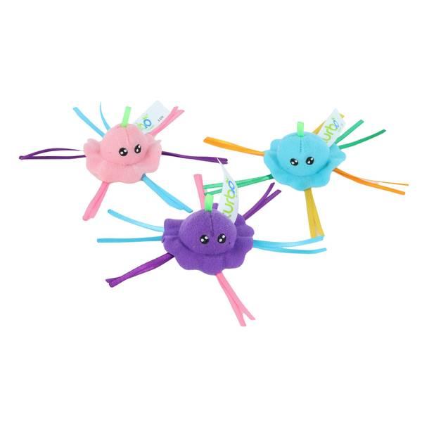 Turbo Lime Loop Jellyfish with Ribbons Cat Toy, Assorted Colors, 1-count