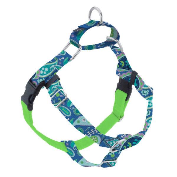 2 Hounds Design Freedom No-Pull Dog Harness, Paw Paisley, 5/8-in x 14-20-in