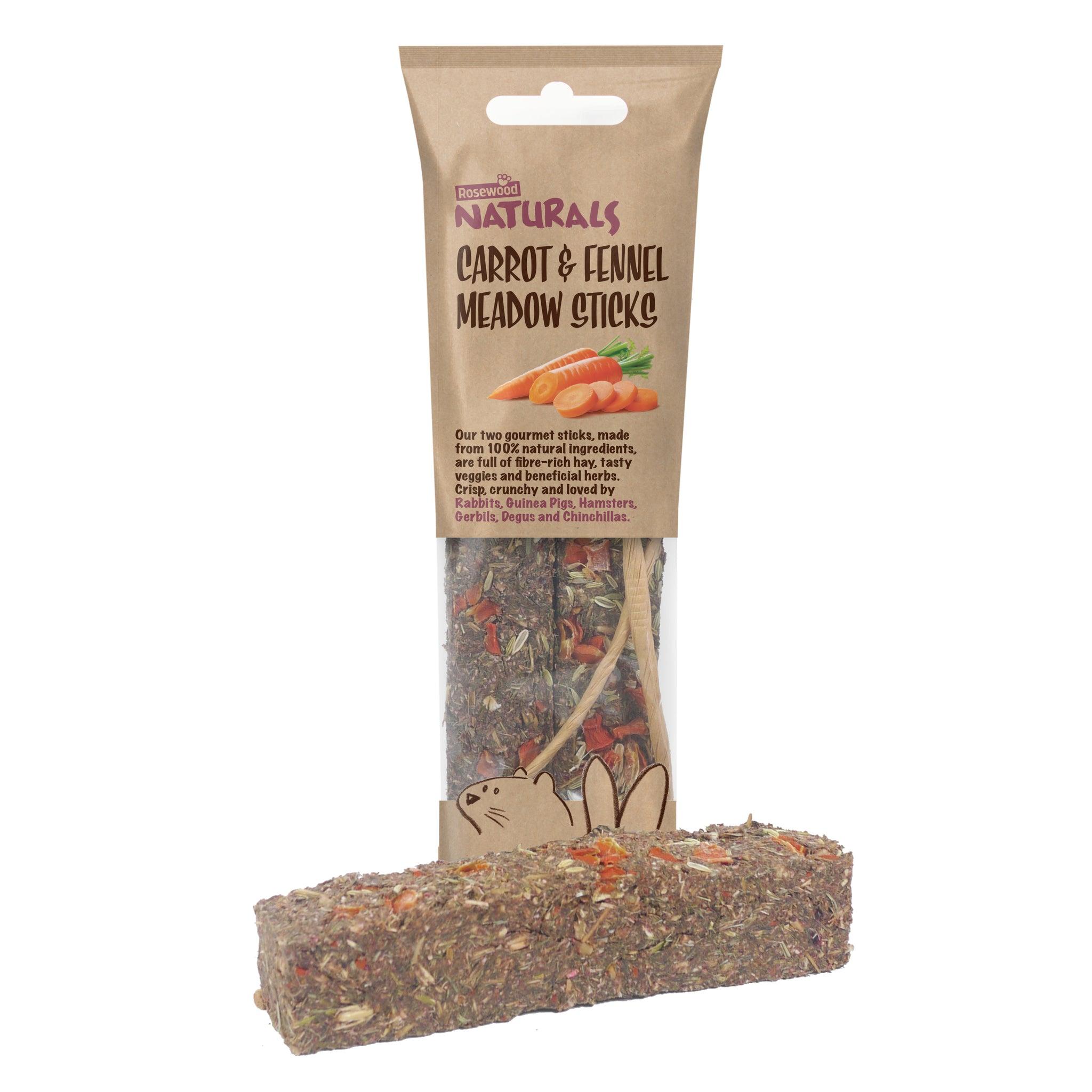 Rosewood Carrot & Fennel Meadow Sticks Small Animal Treats, 140-gram