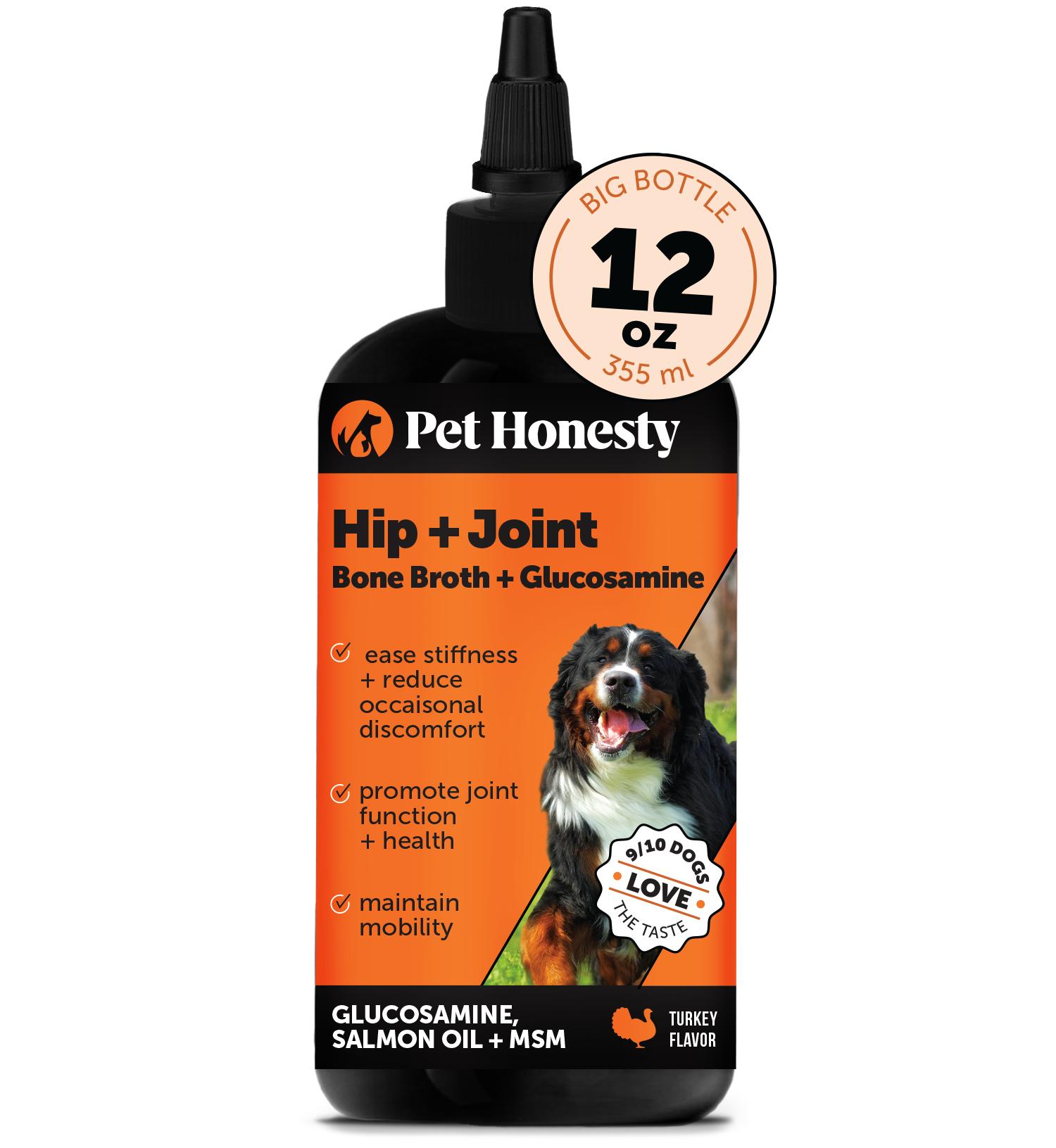 Pet Honesty Hip + Joint Bone Broth + Glucosamine Turkey Flavor Liquid Dog Supplement