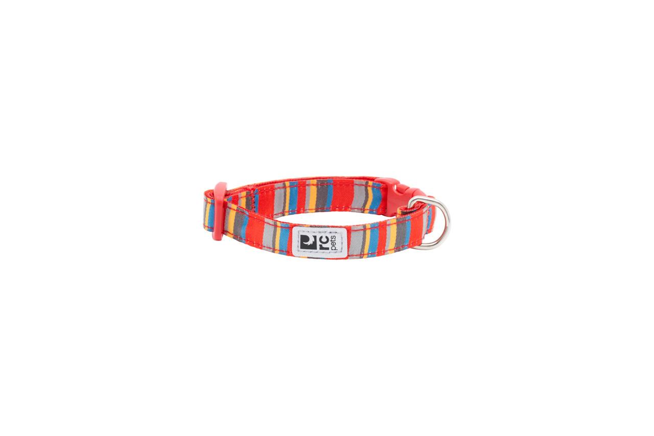 RC Pets Petite Clip Dog Collar, Multi Stripes, 1/2-in x 6-9-in