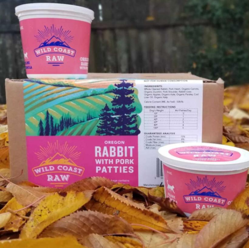 Wild Coast Farm Raised Rabbit & Pork Raw Frozen Cat Food, 18-lb