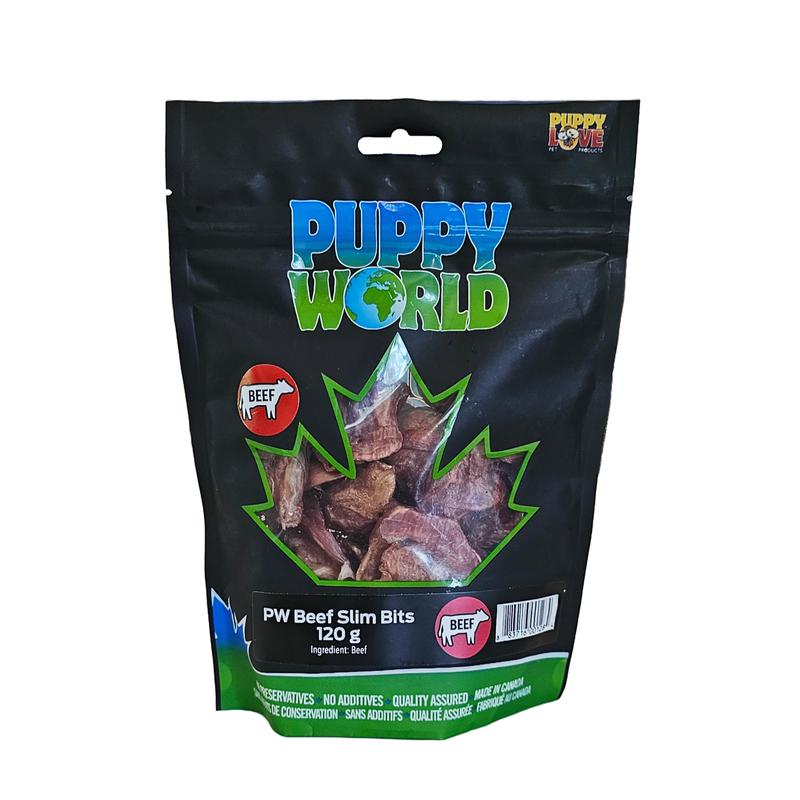 Puppy Love Puppy World Beef Slim Bits Dog Treats, 120-gram