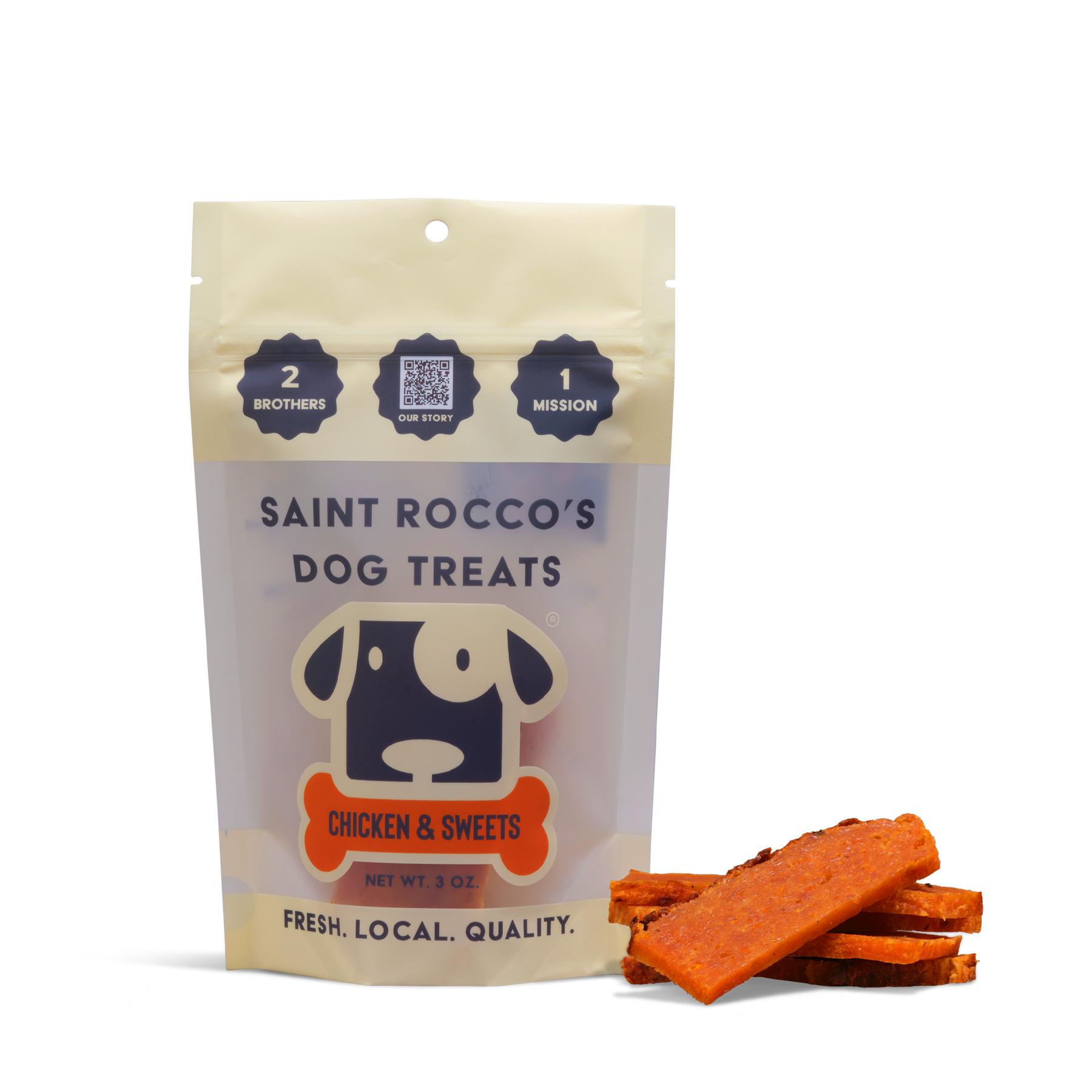 Saint Rocco's Treats Chicken & Sweets Jerky Dog Treats