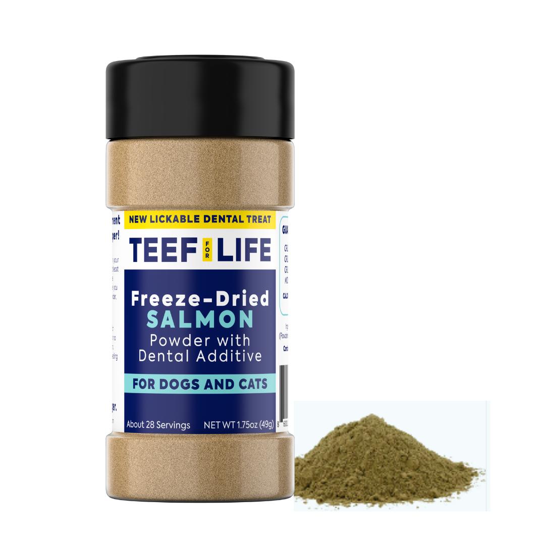 TEEF! For Life Freeze-Dried Salmon Powder Dental Additive for Dogs & Cats, 1.75-oz