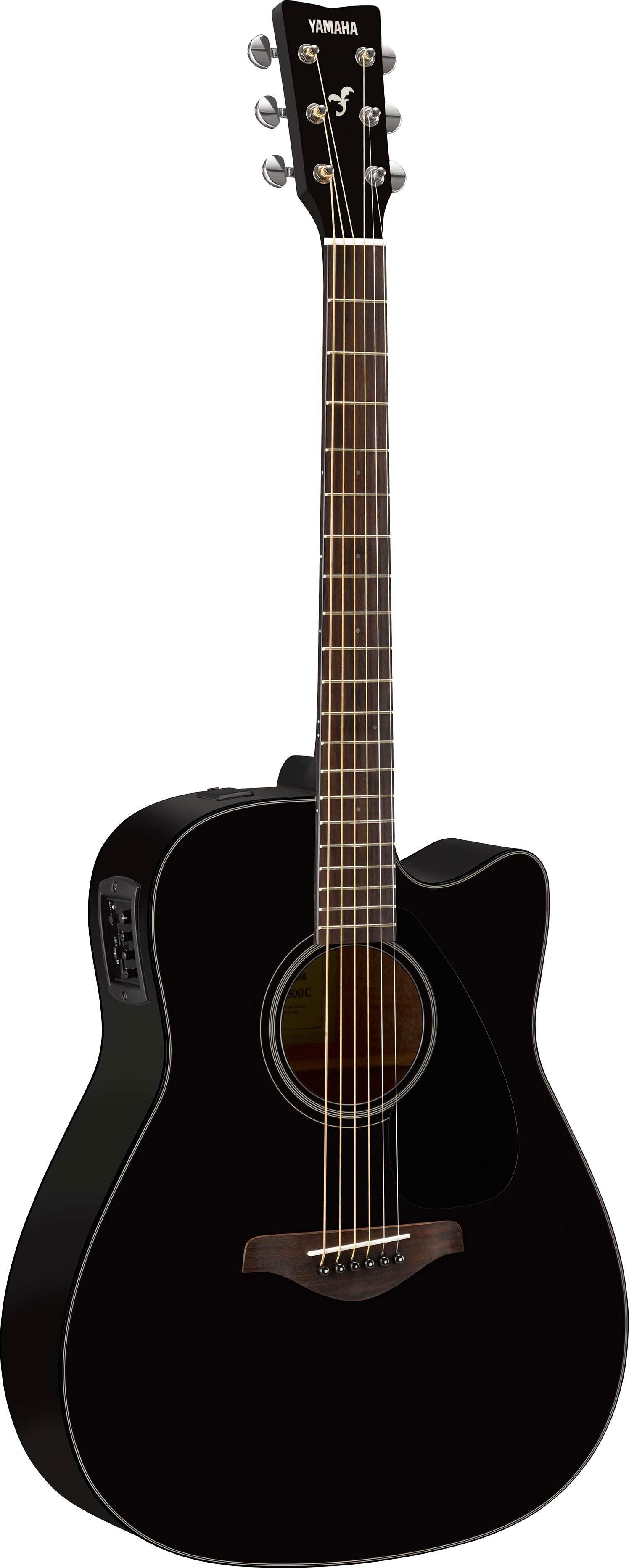 Yamaha FGX800C Acoustic Electric Guitar, Black, 40.86-in x 16.22-in