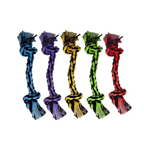 Multipet Nuts for Knots 2-Knot Rope Dog Toy, Assorted Colors, 12-in