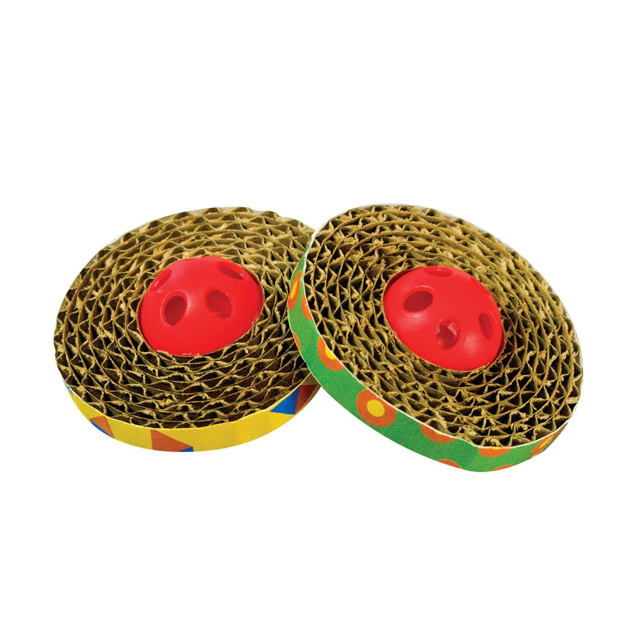 Petstages Spin & Scratch Cat Toy, Color Varies, 2-pk