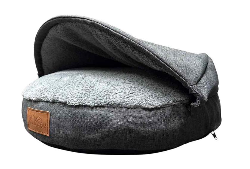 Wikopet Peek-a-Boo Comfy Cave Pet Bed, Stone, Small