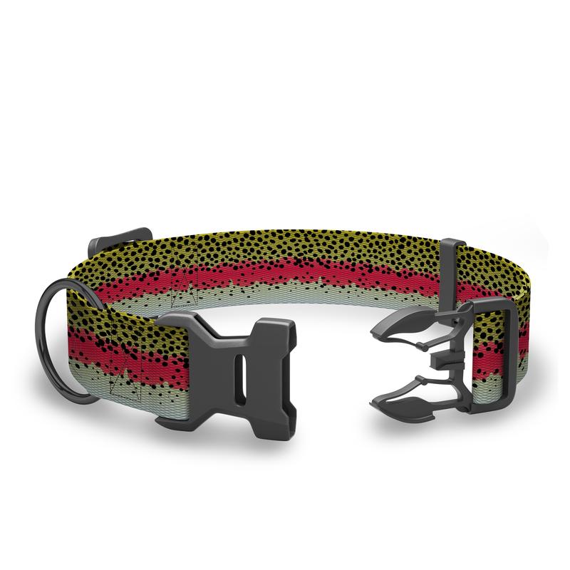 Wingo Outdoors Coosa Dog Collar, Rainbow Trout, Large