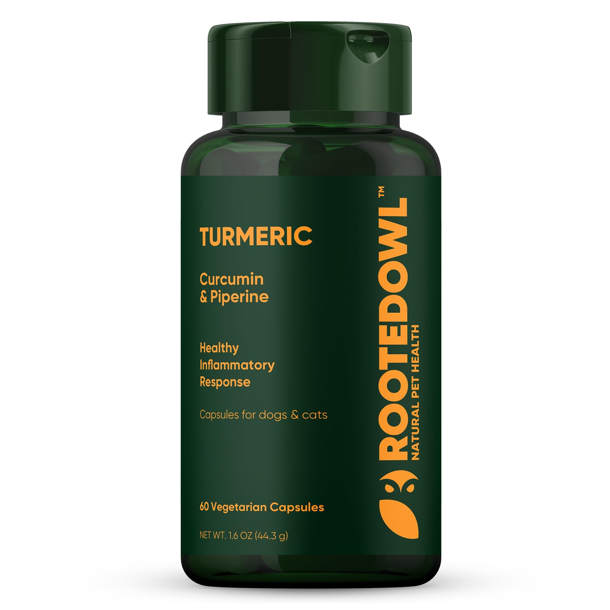 Rooted Owl Turmeric Capsules Dog & Cat Supplement