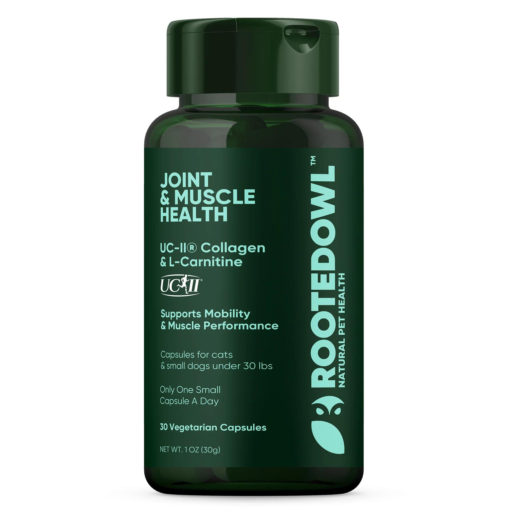 Rooted Owl Joint & Muscle Health Capsules Supplement for Cats & Small Dogs, 30-count