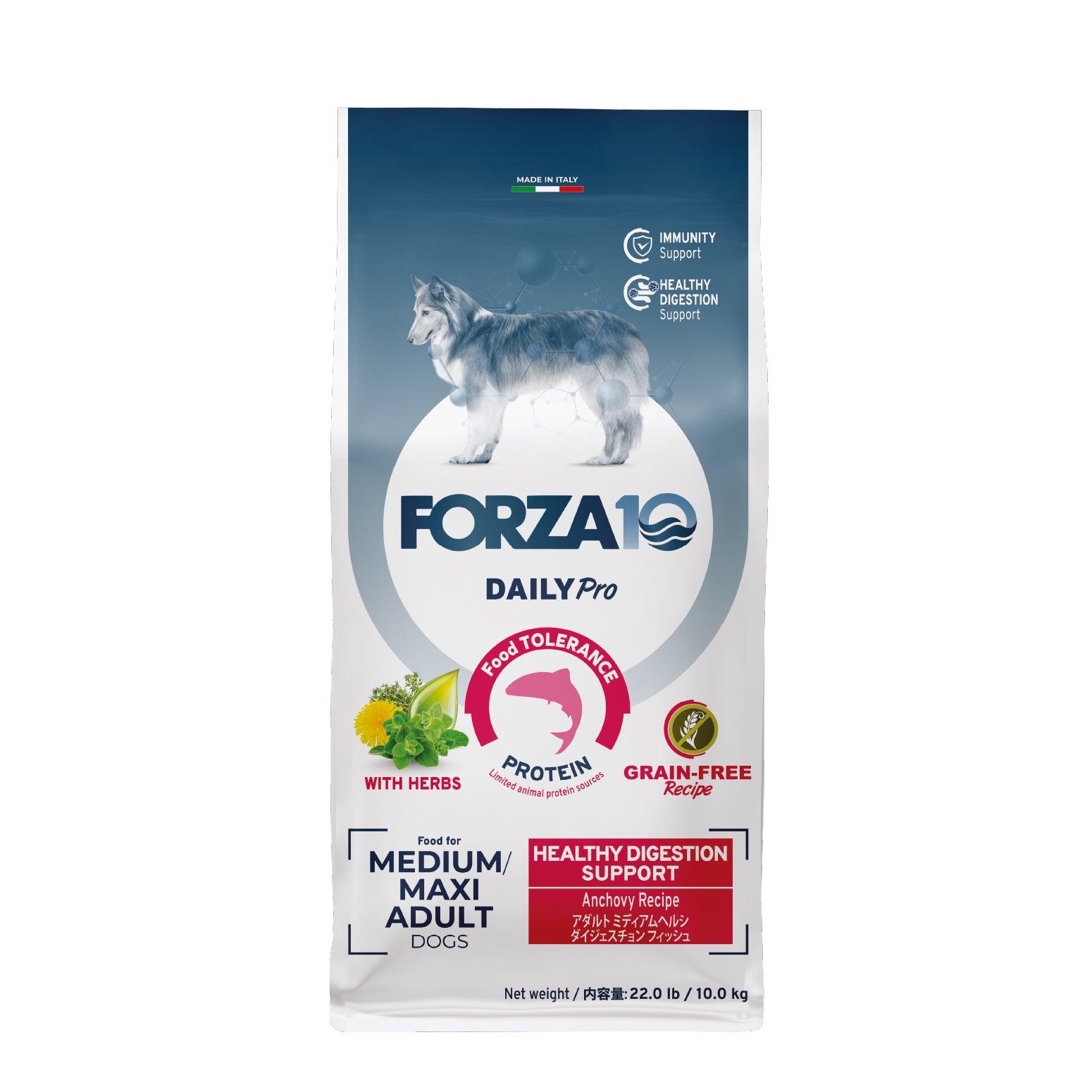 Forza10 Daily Pro Healthy Digestion Medium & Large Breed Grain-Free Dry Dog Food, 22-lb