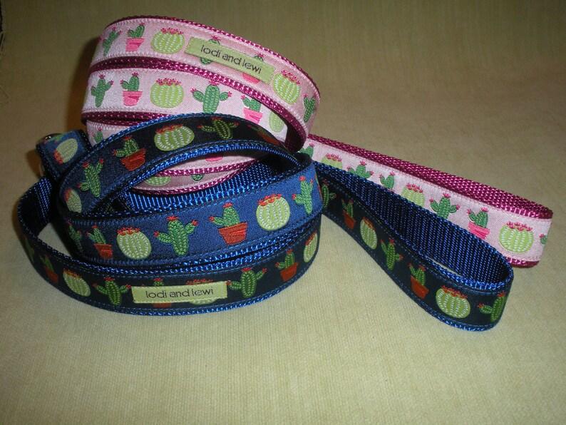 Lodi and Lewi Dog Leash, Cacti Pink, 1-in x 6-ft