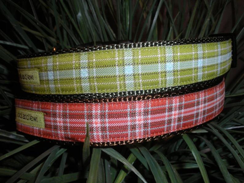 Lodi and Lewi Dog Leash, Plaid Perfection Fern