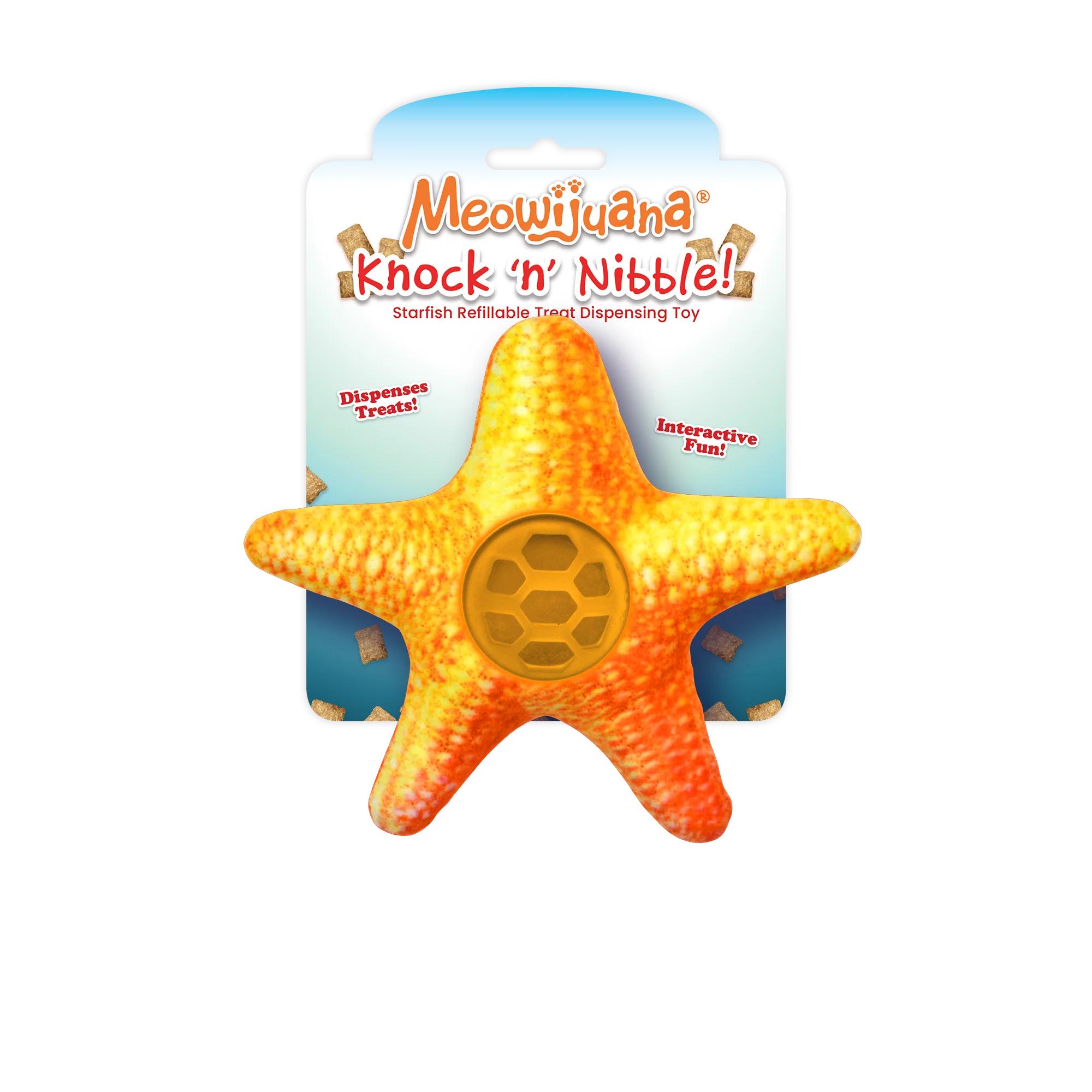 Meowijuana Knock 'N Nibble Starfish Treat Dispensing Cat Toy