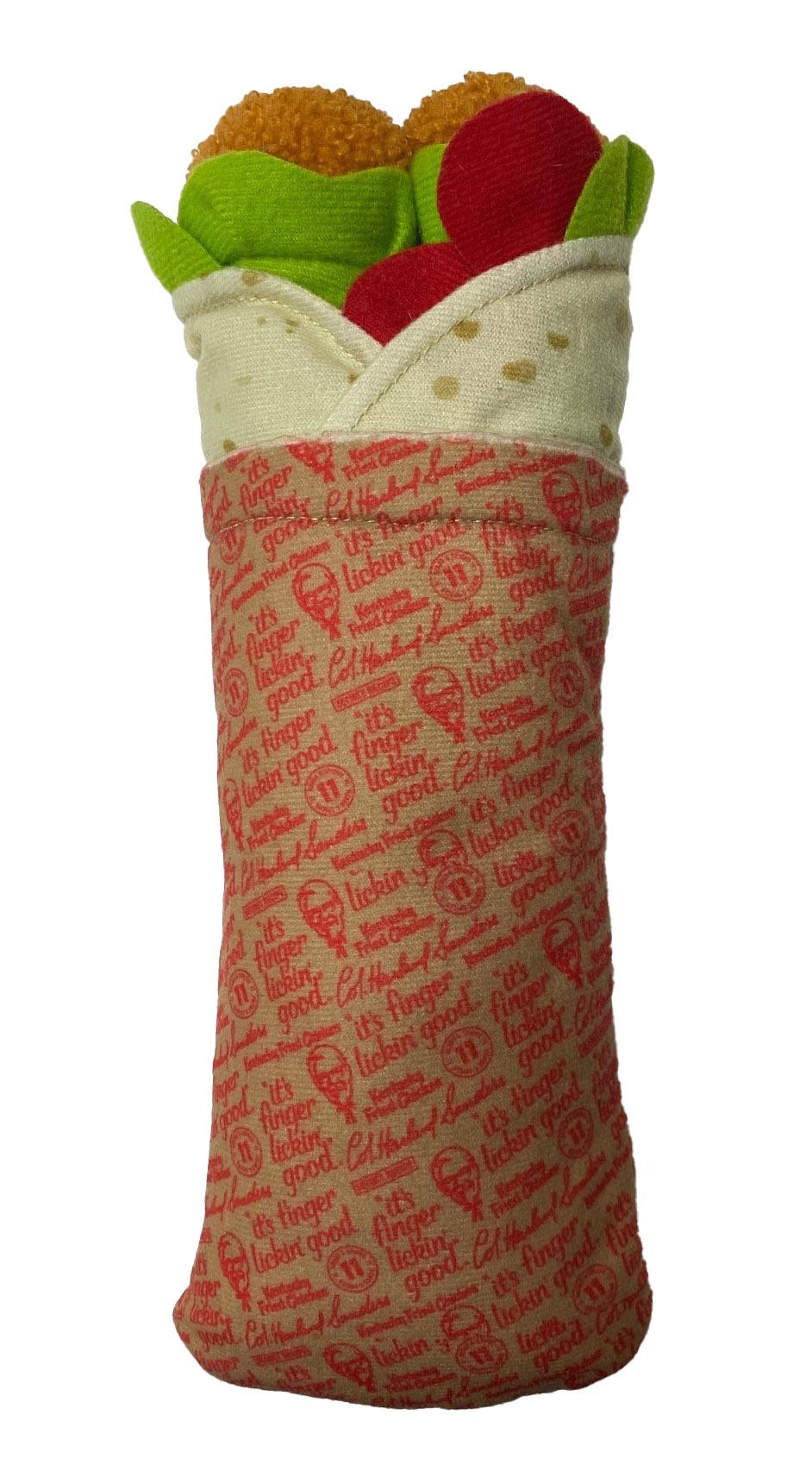 Ethical Spot KFC Chicken Wrap Plush Dog Toy, 11-in