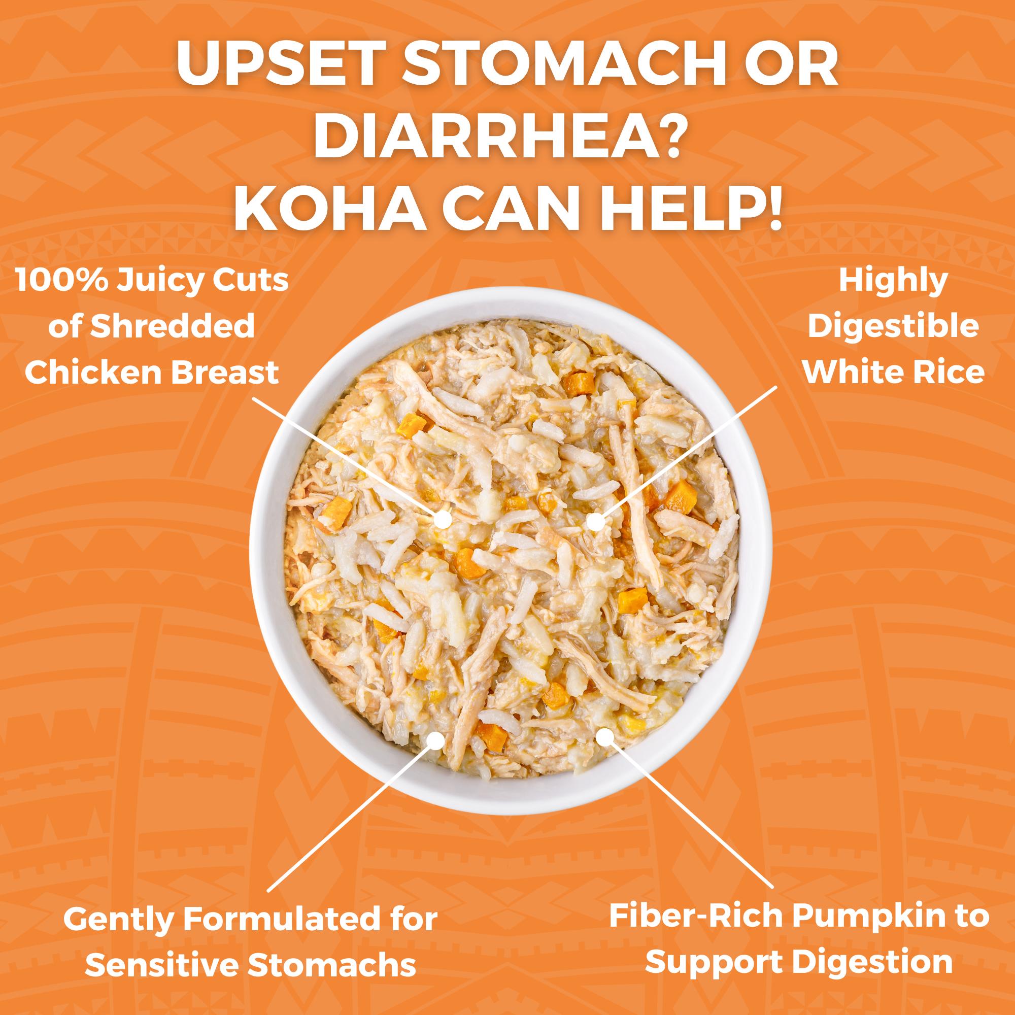 KOHA Limited Ingredient Bland Diet Chicken & White Rice Wet Cat Food Pouch, 2.8-oz