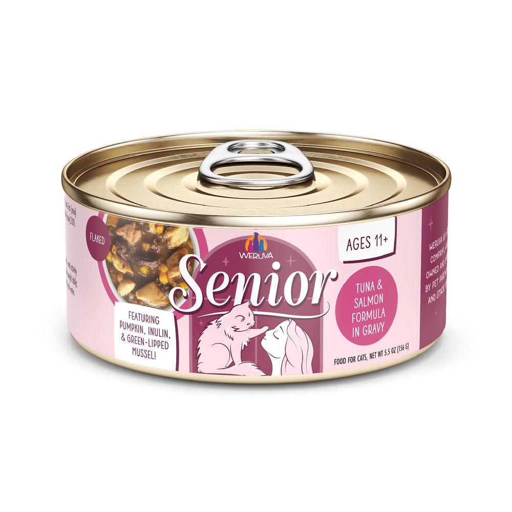 Weruva Cat Senior Tuna & Salmon in Gravy Wet Cat Food Can, 5.5-oz