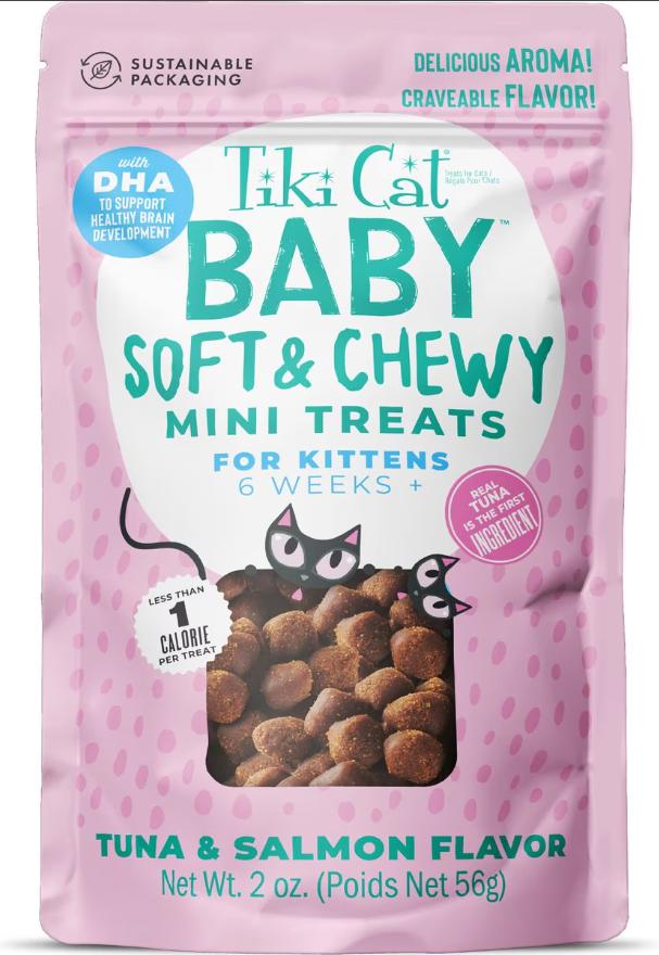 Tiki Cat Baby Tuna & Salmon Soft & Chewy Mini Cat Treats 2-oz