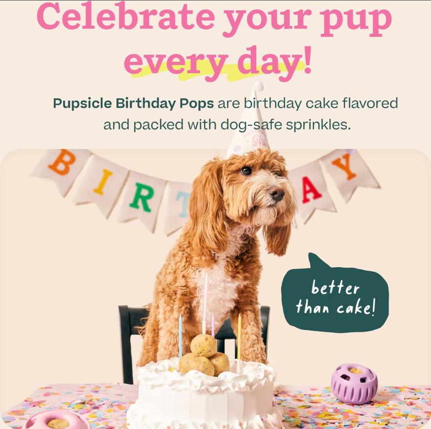 Woof Pupsicle Birthday Pops Dog Treats, Large, 7-count