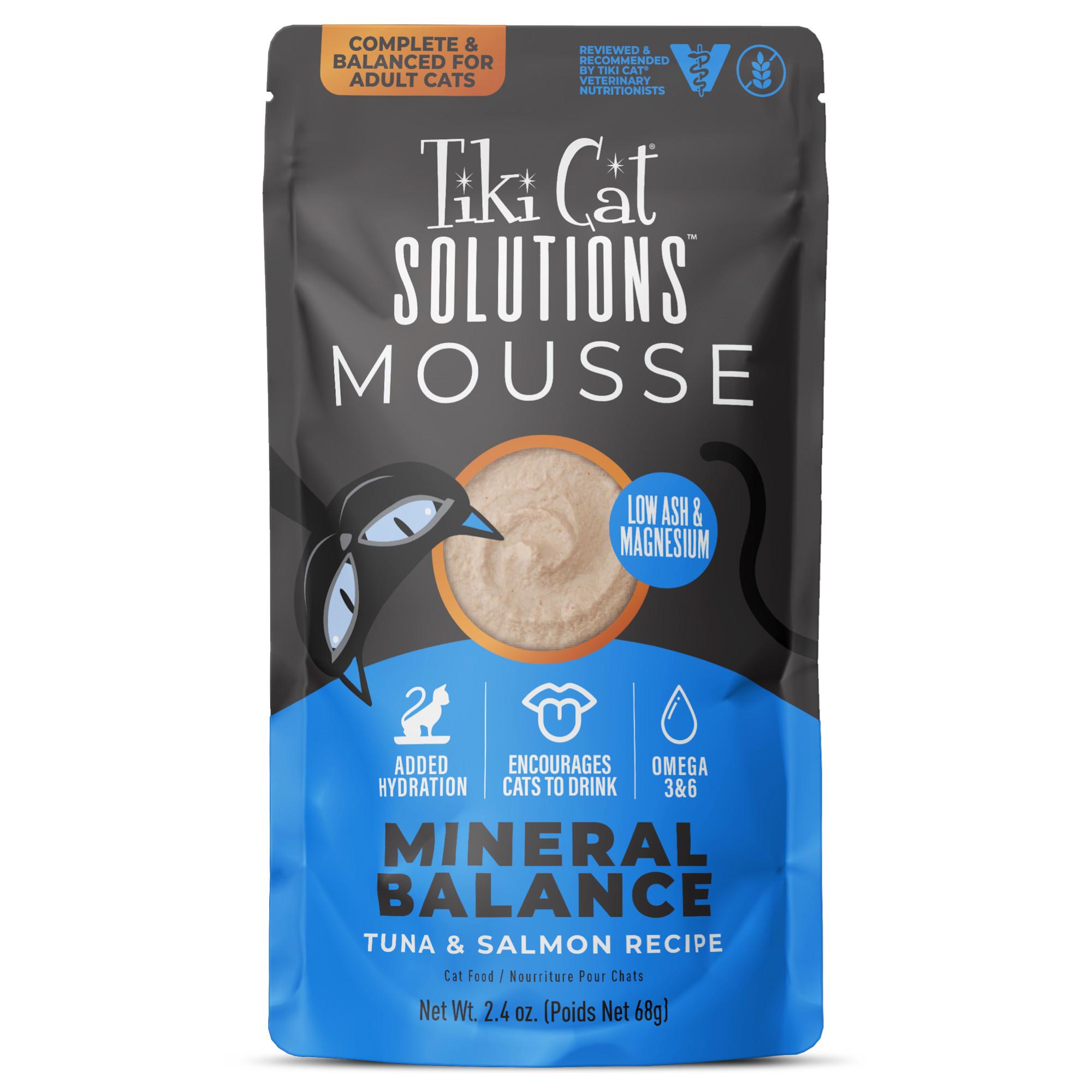 Tiki Cat Solutions Mineral Balance Mousse Tuna & Salmon Wet Cat Food Pouch, 2.4-oz