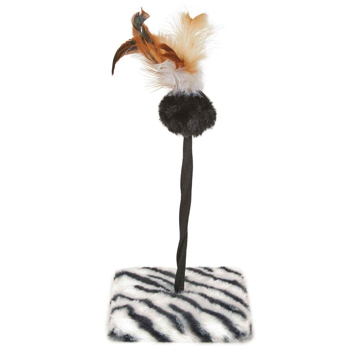 Savvy Tabby Jungle Jabber Cat Toy, Zebra, 15-in