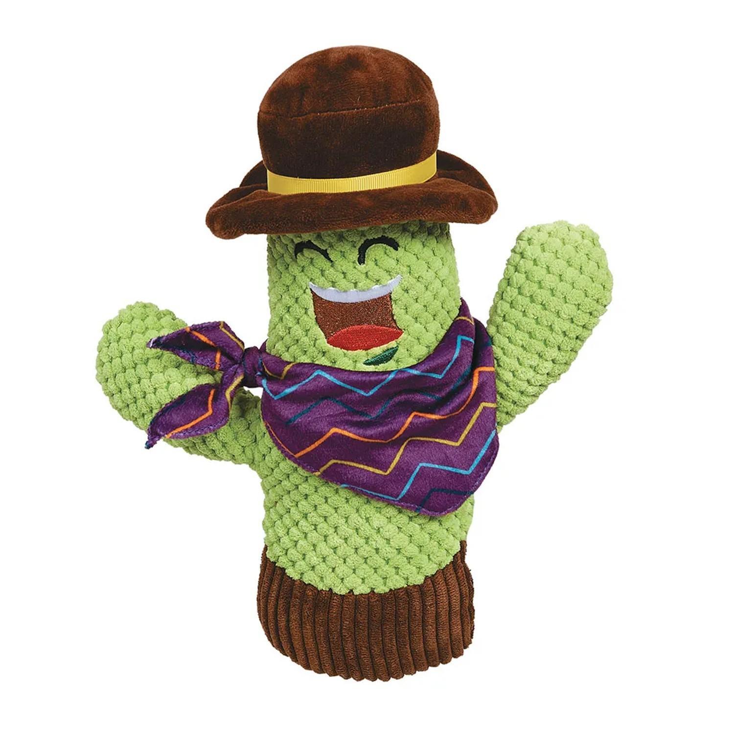 Zanies Sassy Cactus with Hat Dog Toy, 11-in