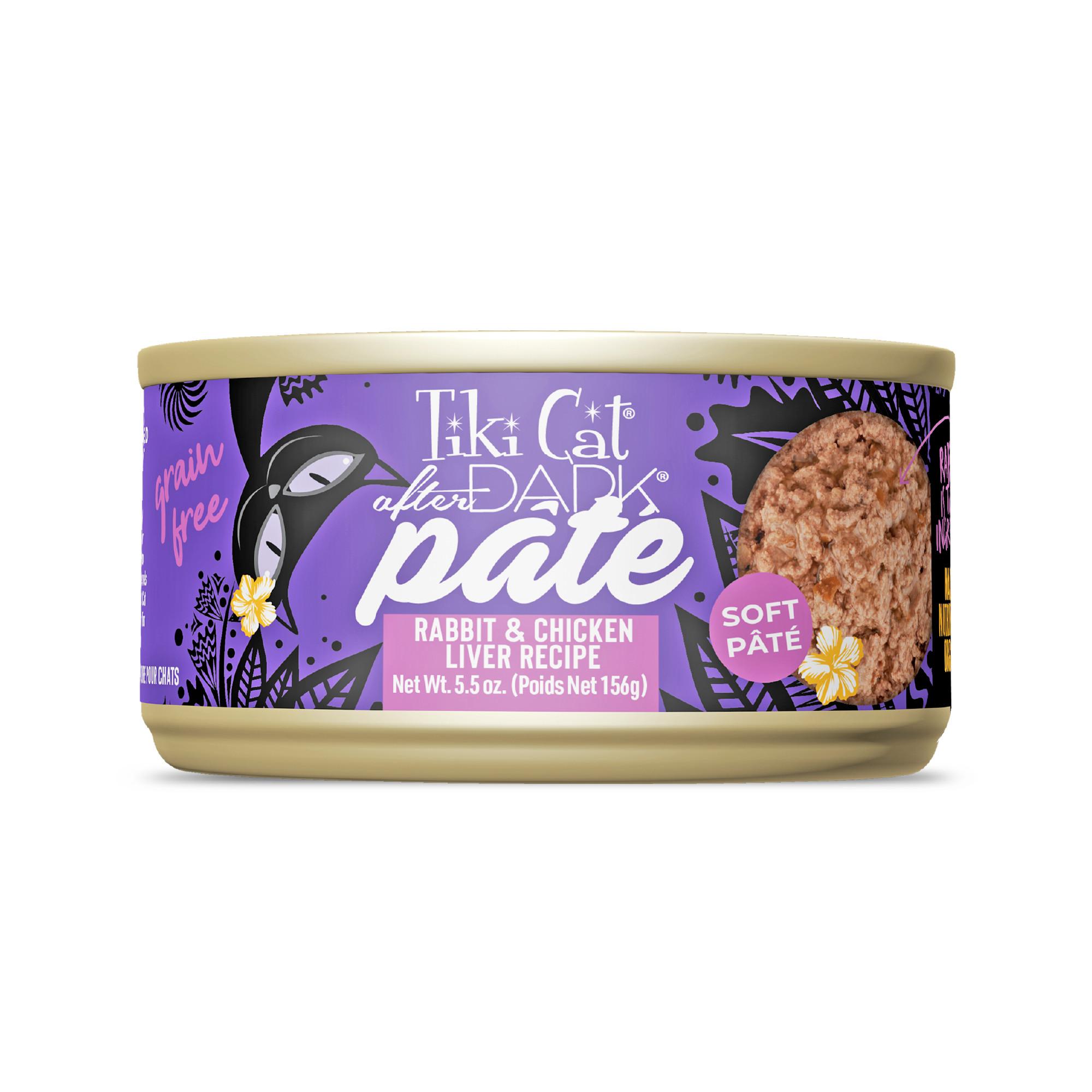 Tiki Cat After Dark Soft Pate Rabbit & Chicken Liver Wet Cat Food Can, 5.5-oz