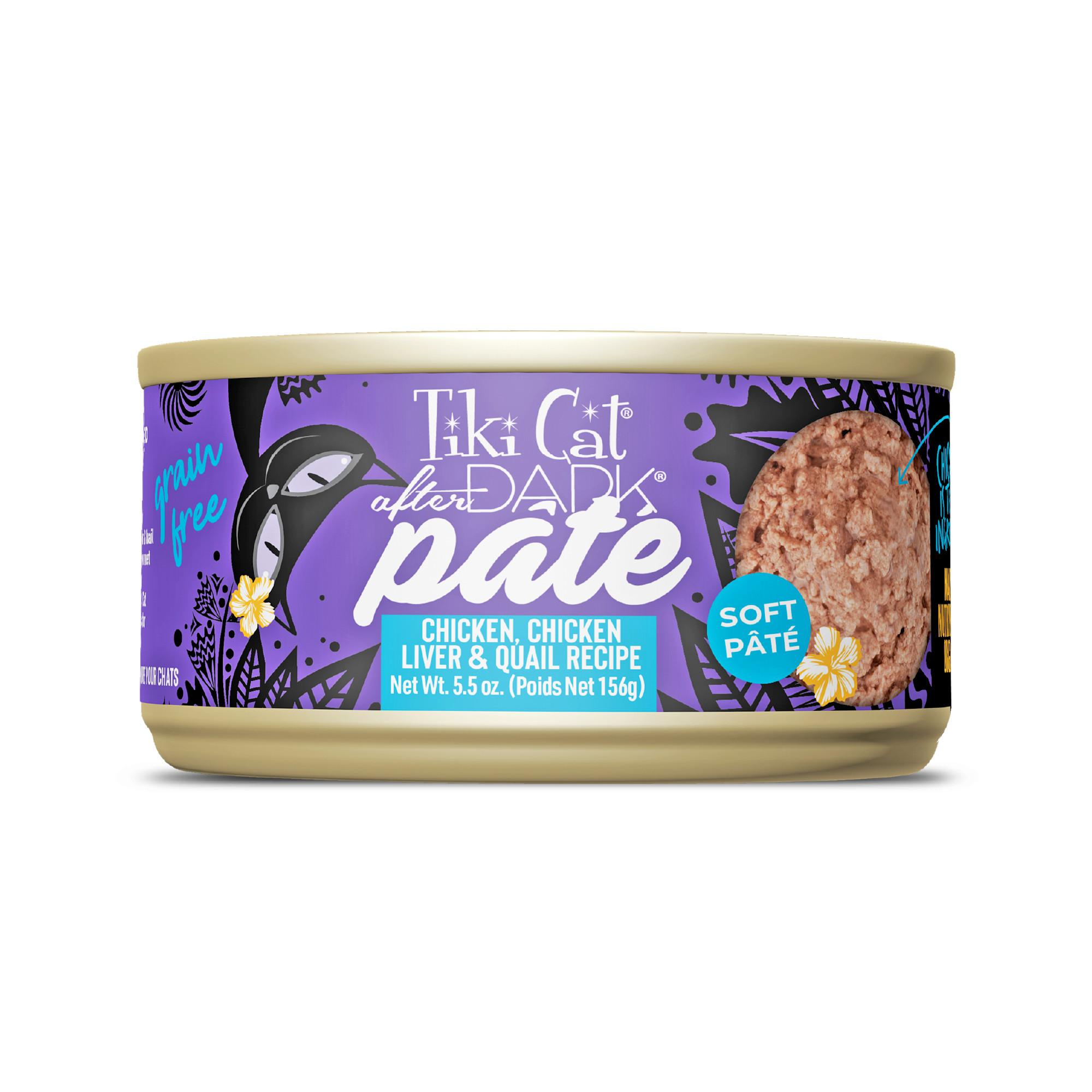 Tiki Cat After Dark Soft Pate Chicken, Chicken Liver & Quail Wet Cat Food Can, 5.5-oz