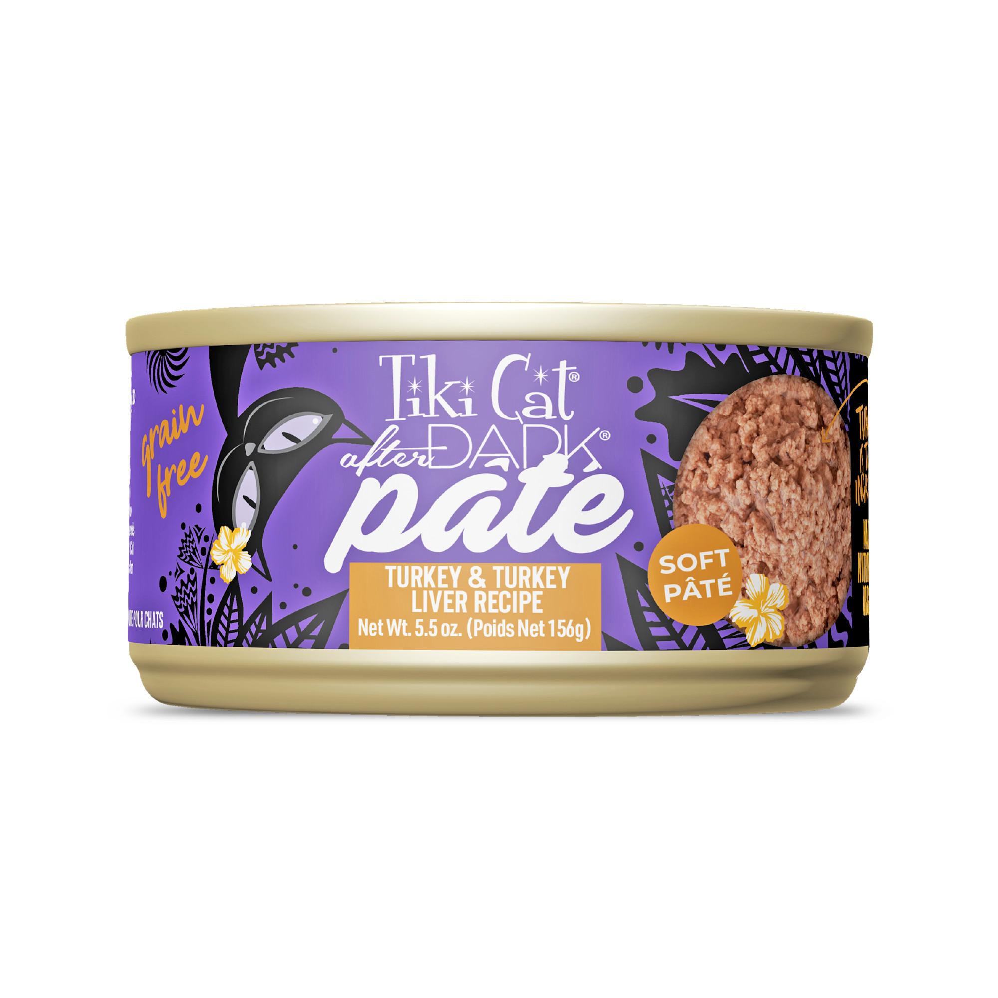 Tiki Cat After Dark Soft Pate Turkey & Turkey Liver Wet Cat Food Can, 5.5-oz