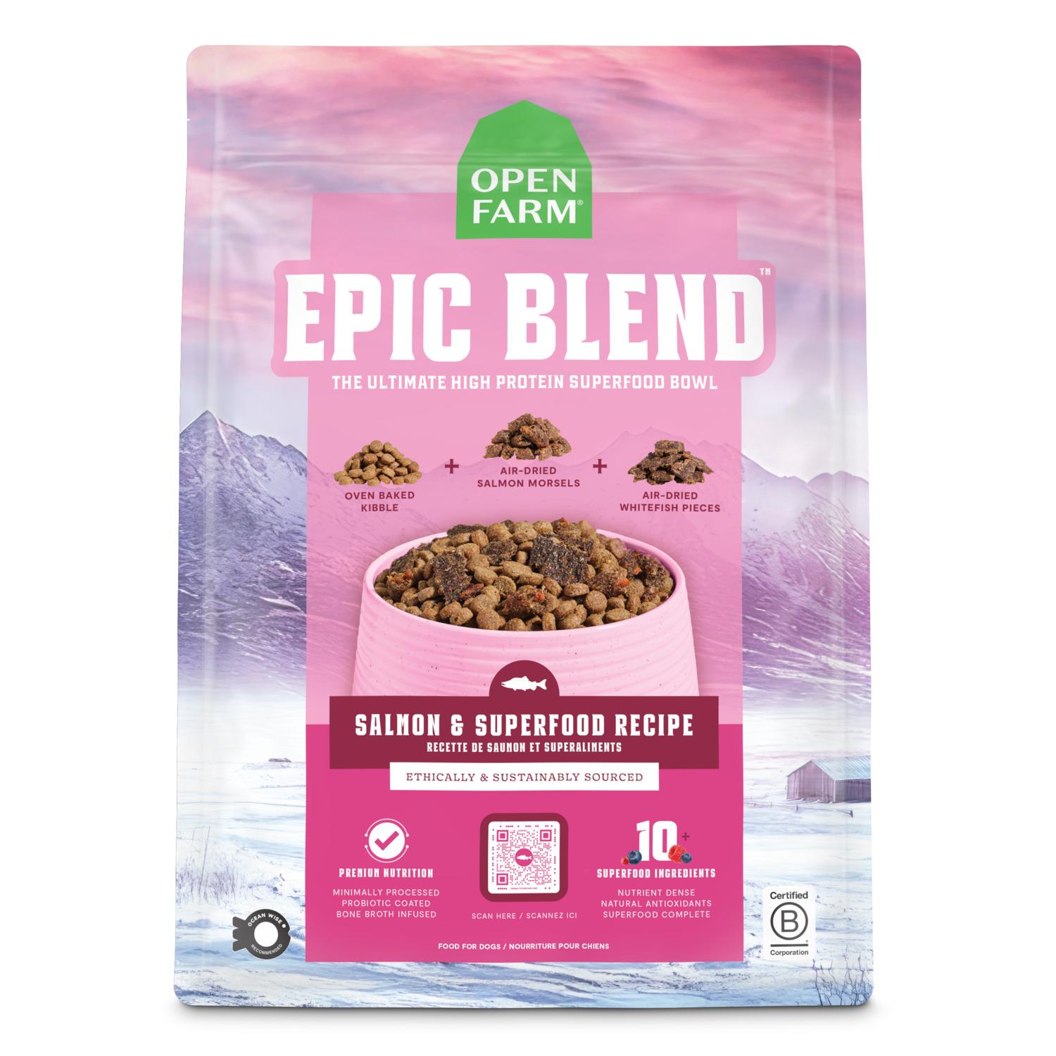 Open Farm Epic Blend Salmon & Superfood Dry Dog Food, 18-lb