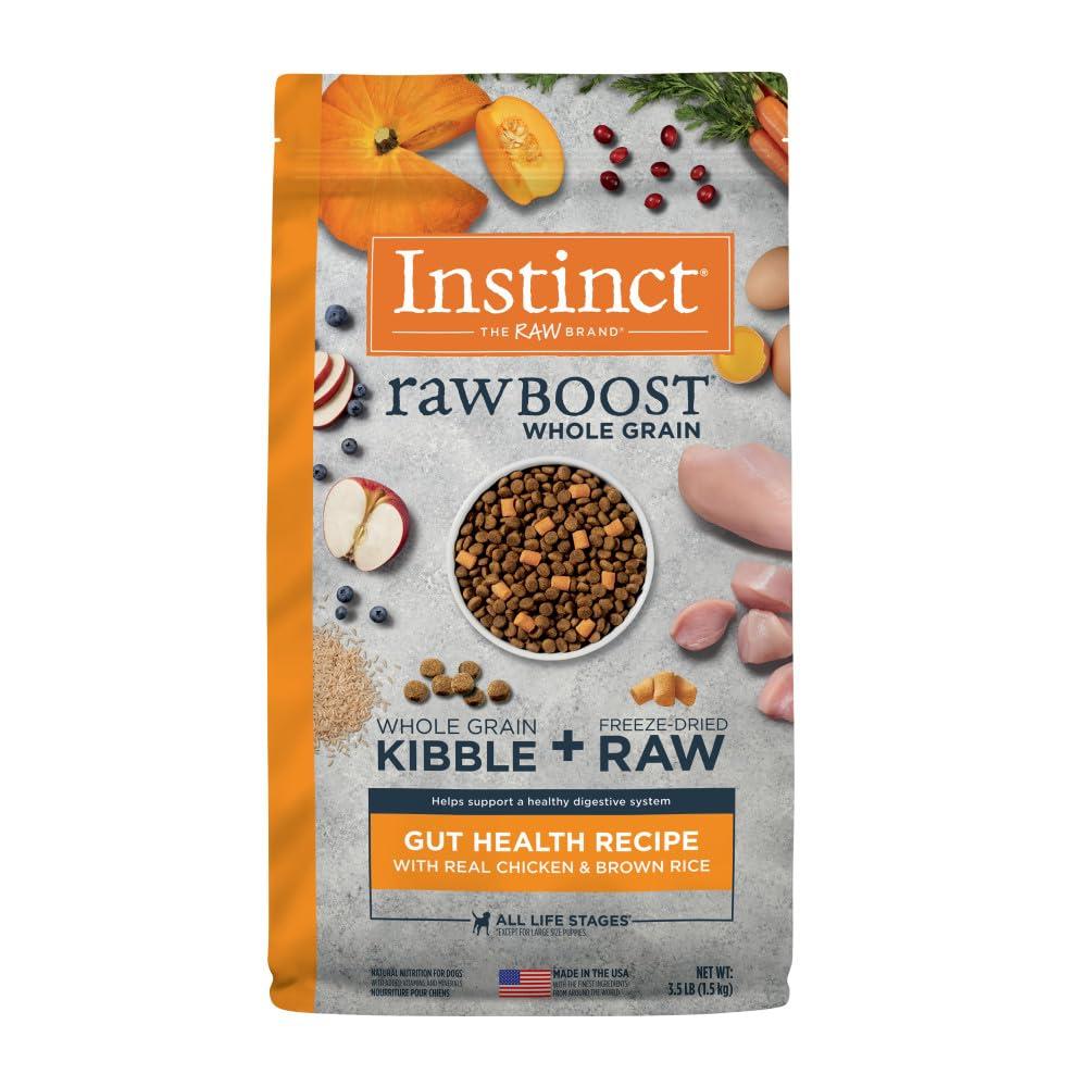 Instinct Raw Boost Whole Grain Gut Health with Real Chicken & Brown Rice Dry Dog Food, 3.5-lb