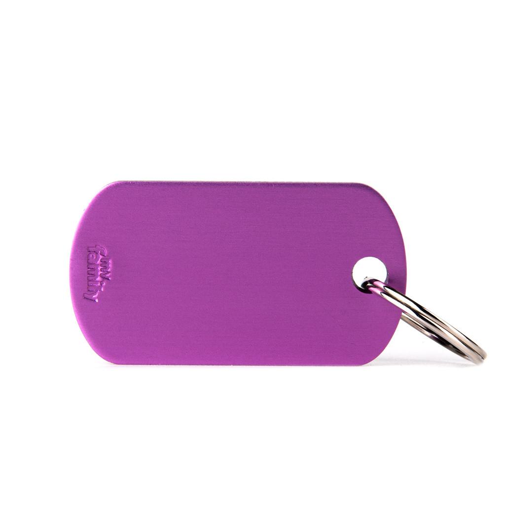 MyFamily Basic Aluminum Military Pet ID Tag, Purple, Small